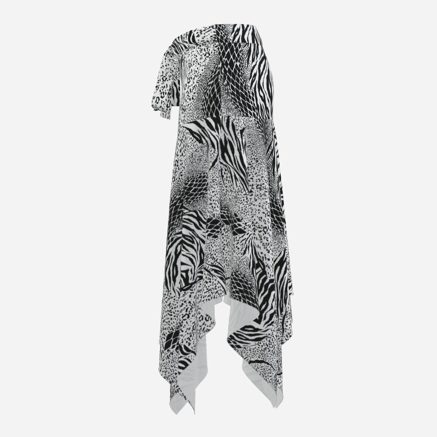 Zebra Geometric Midi Fashion Skirt