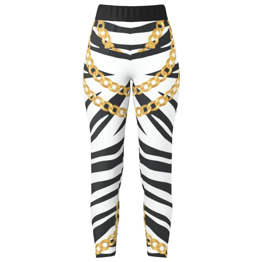 Zebra Chains High Waist Joggers