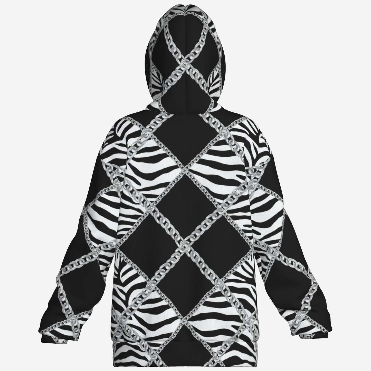 Zebra Chains Double Layer Fleece Lined Hoodie