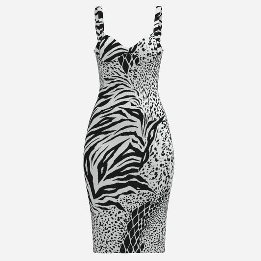 Zebra Geometric Bodycon Dress