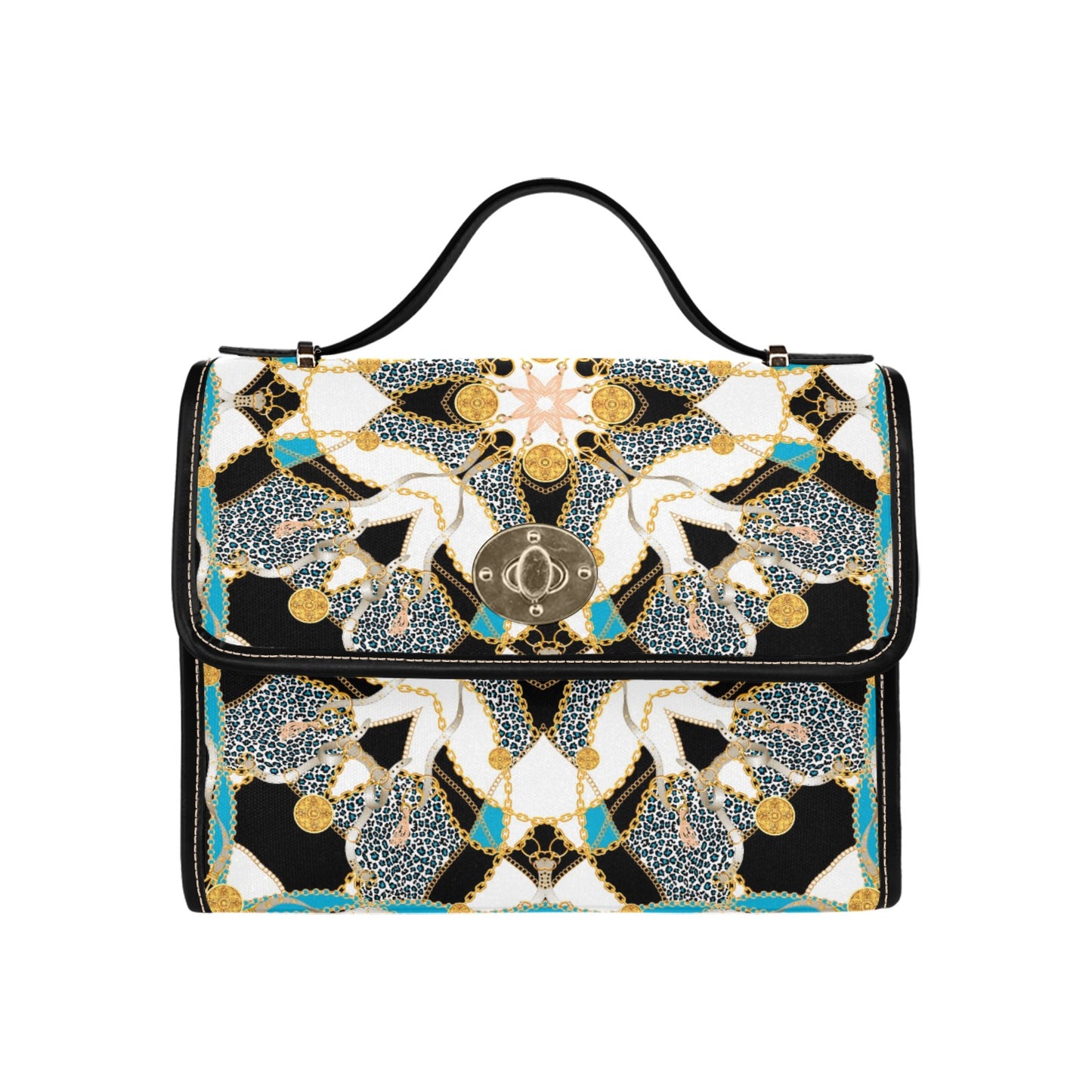 Geometric Medallion Lock Handbag