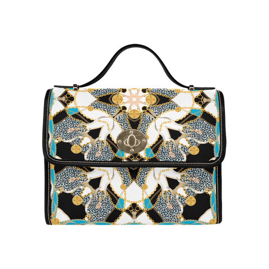 Geometric Medallion Lock Handbag