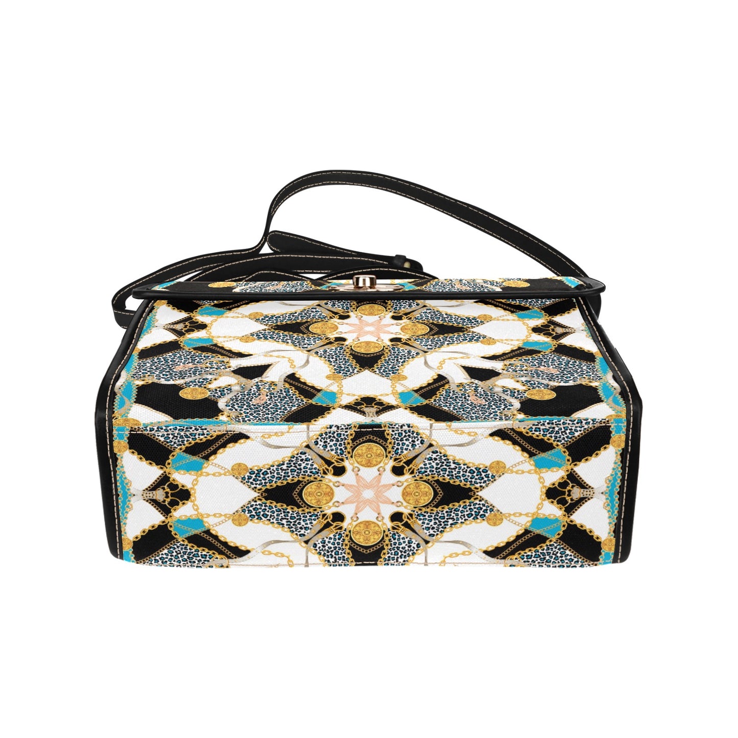 Geometric Medallion Lock Handbag
