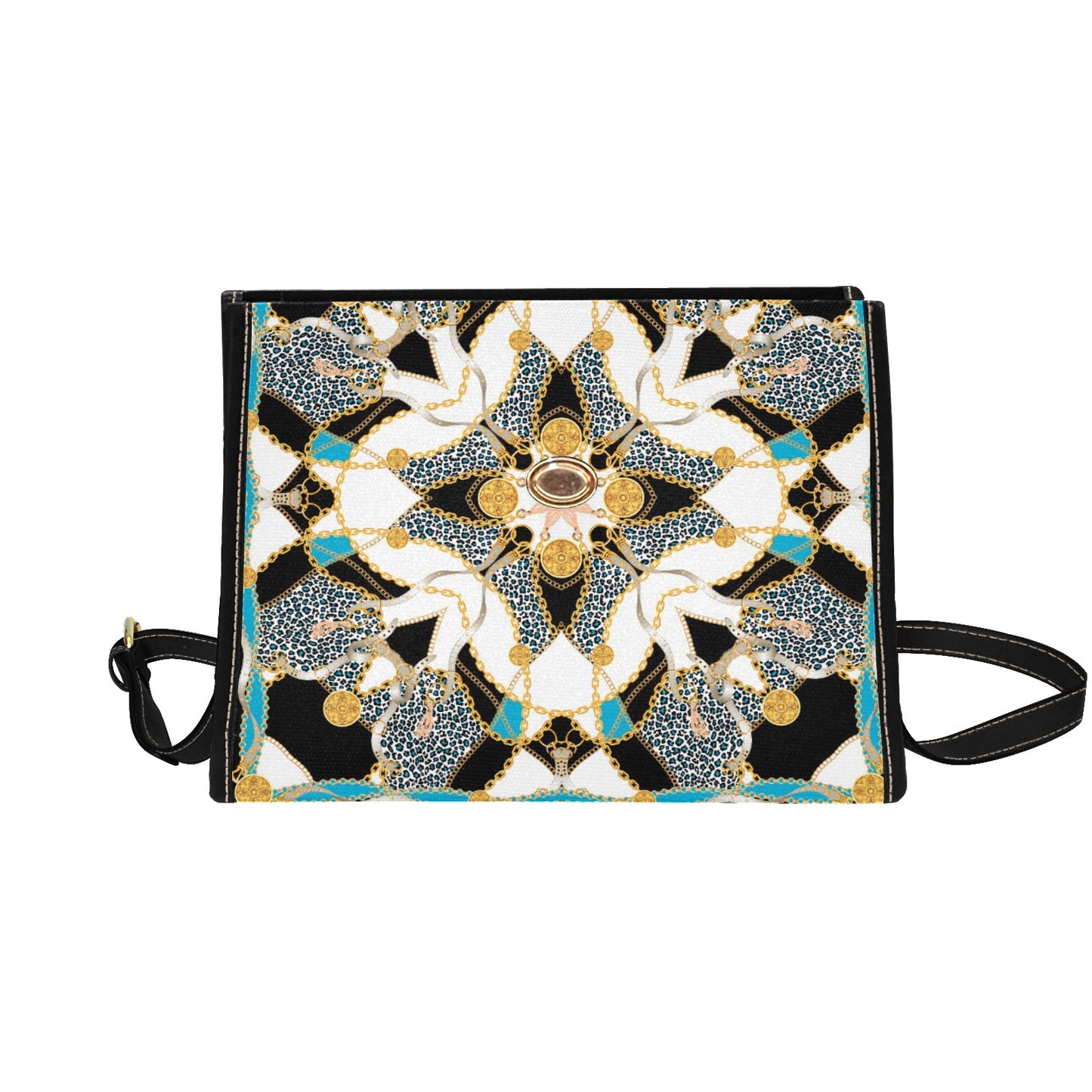 Geometric Medallion Lock Handbag