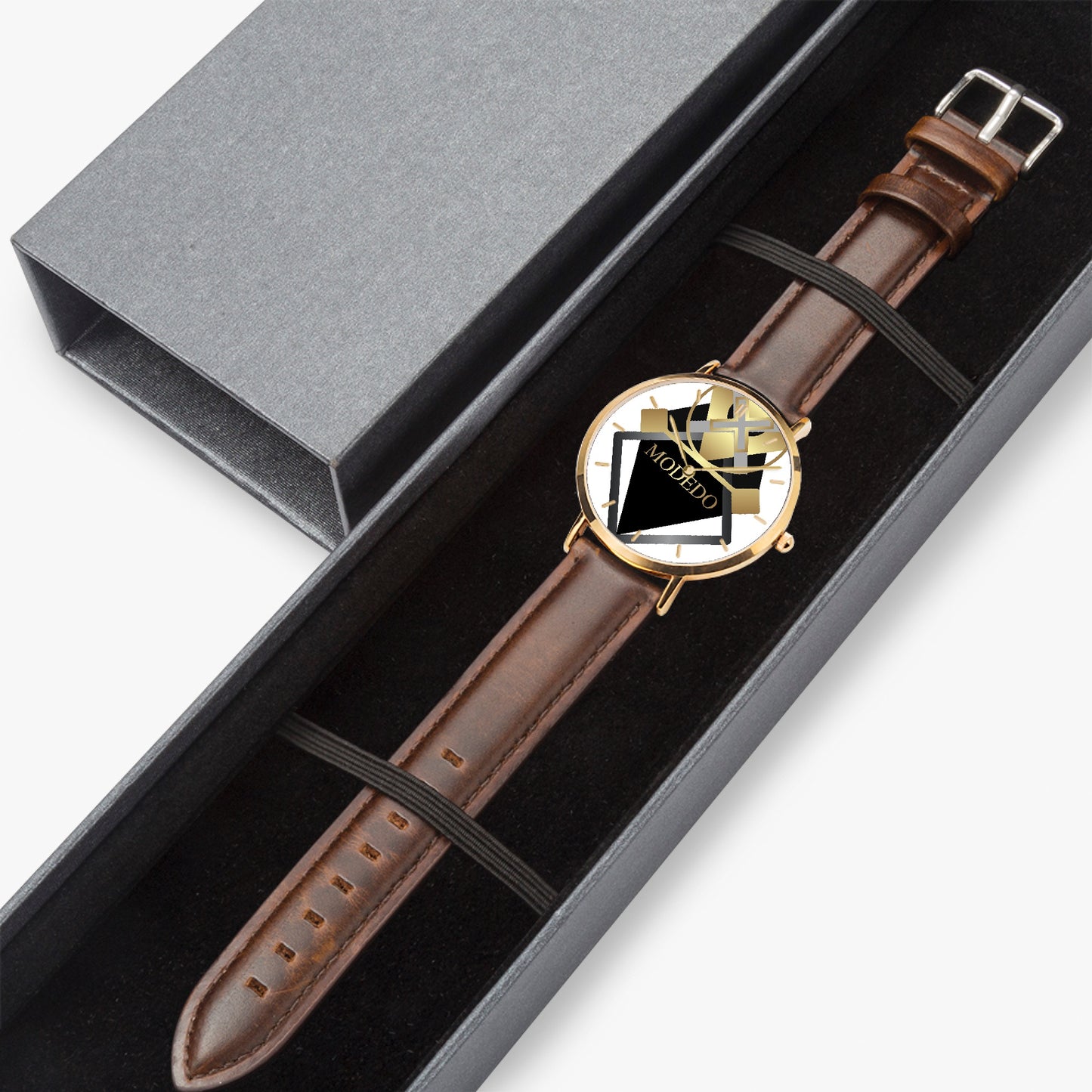 Unisex Genuine Leather Strap Watch