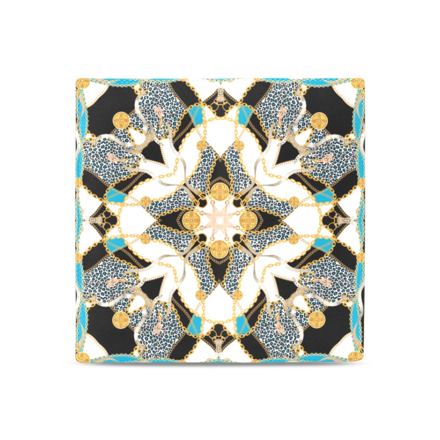 Geometric Medallion Leather Wallet