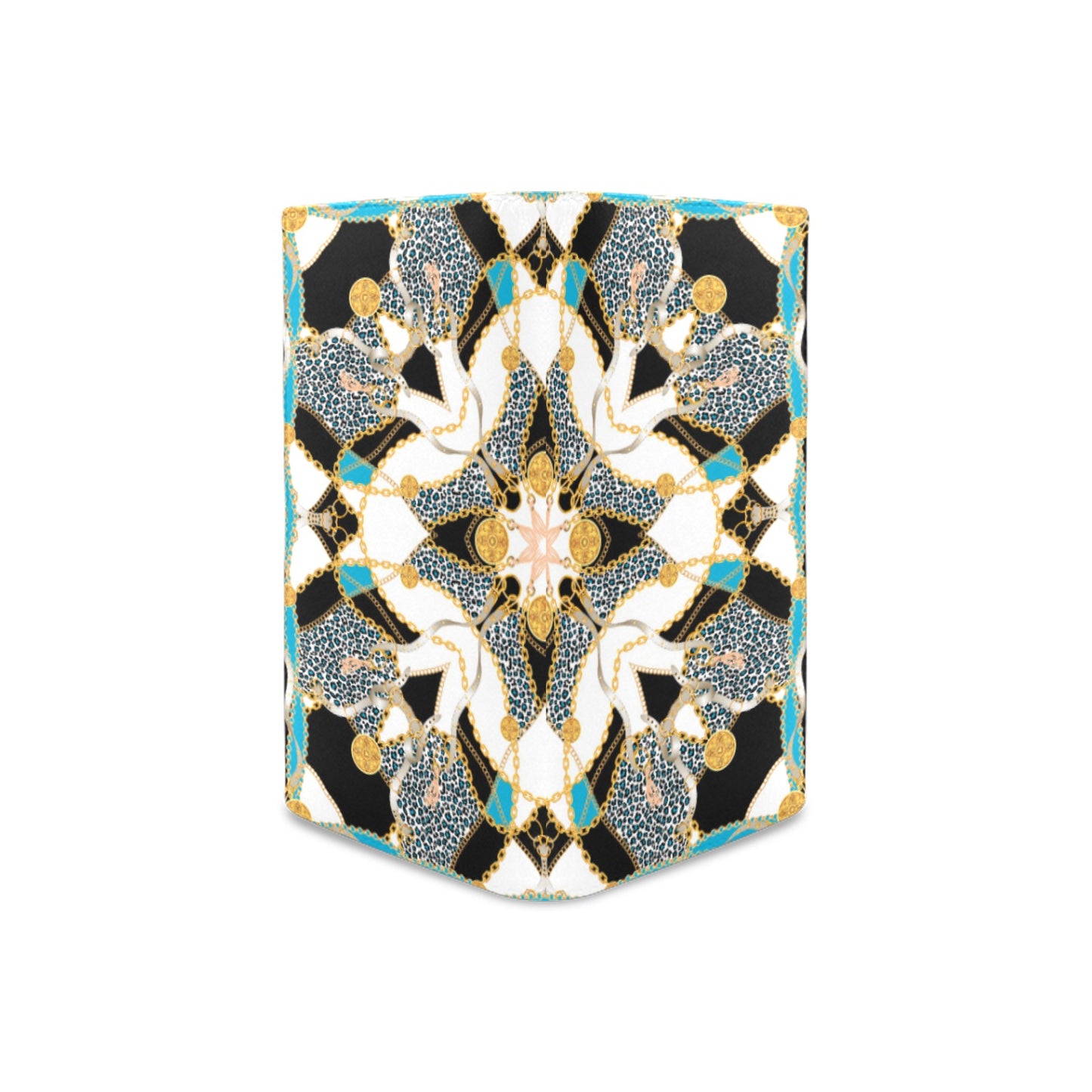 Geometric Medallion Leather Wallet