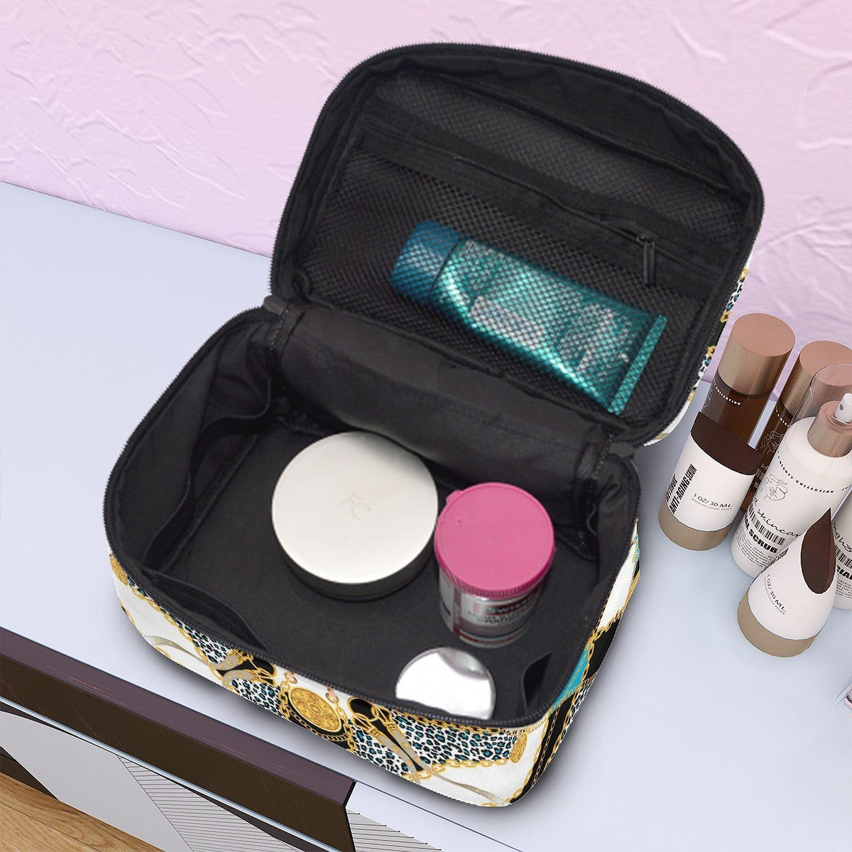 Geometric Medallion Makeup Bag