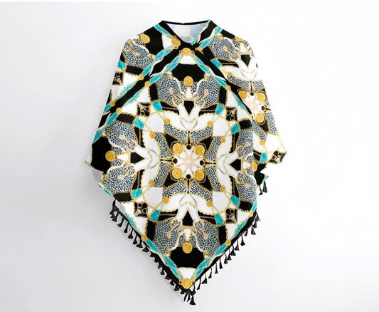 Geometric Fringed Cape