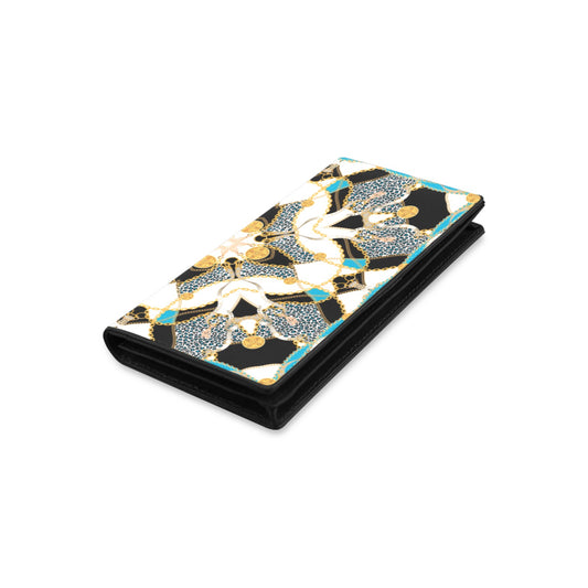 Geometric Medallion Leather Wallet
