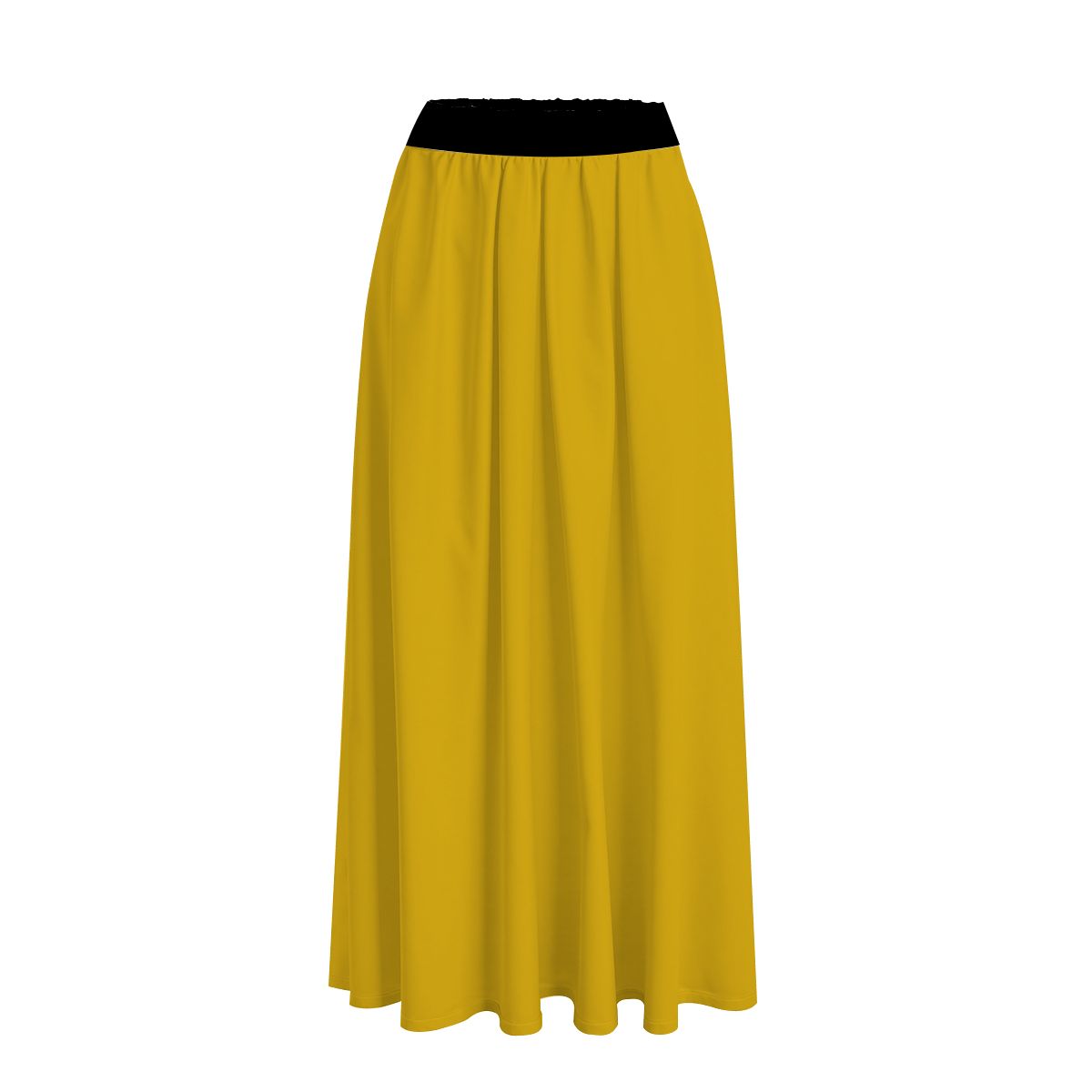 Gold Flare Midi Skirt
