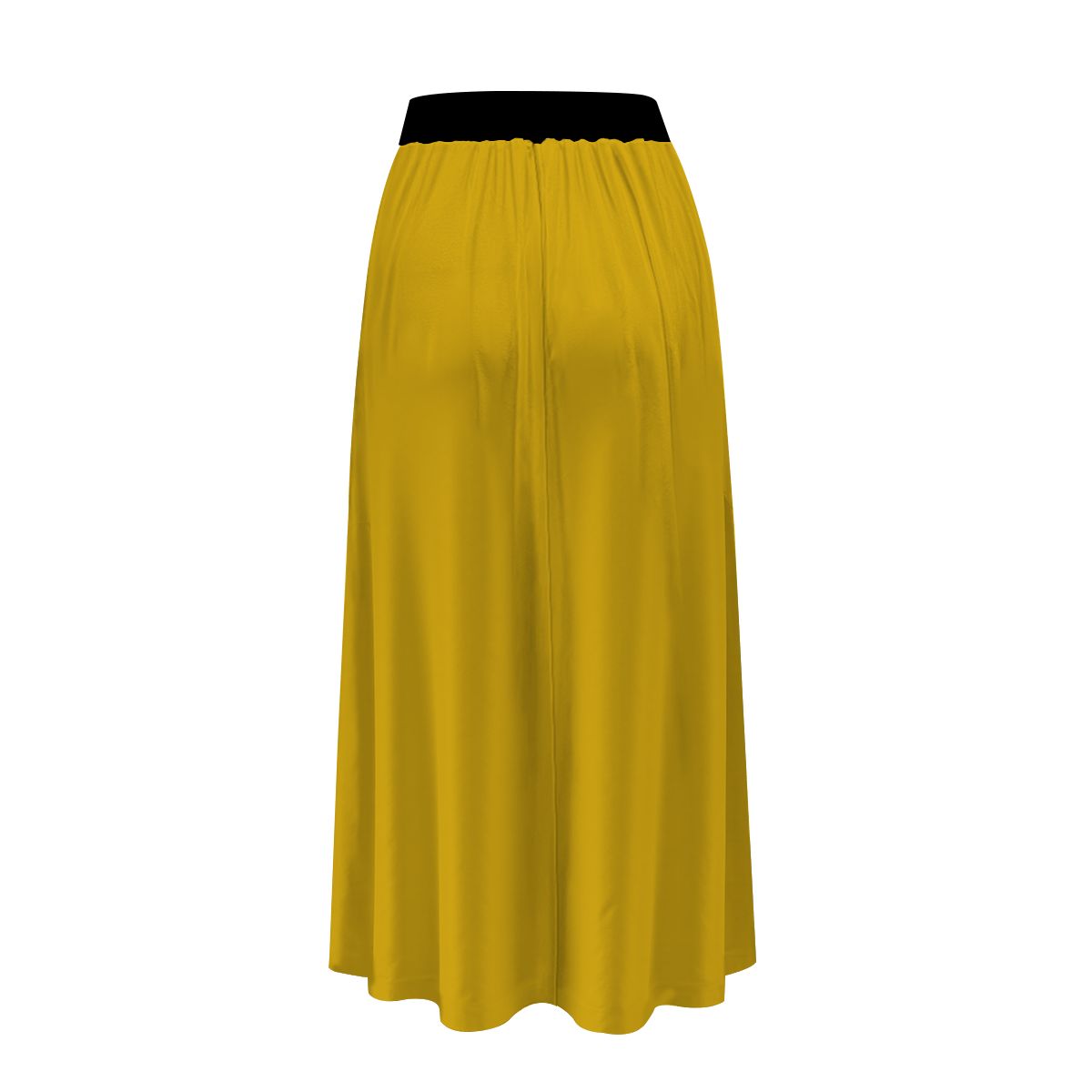 Gold Flare Midi Skirt