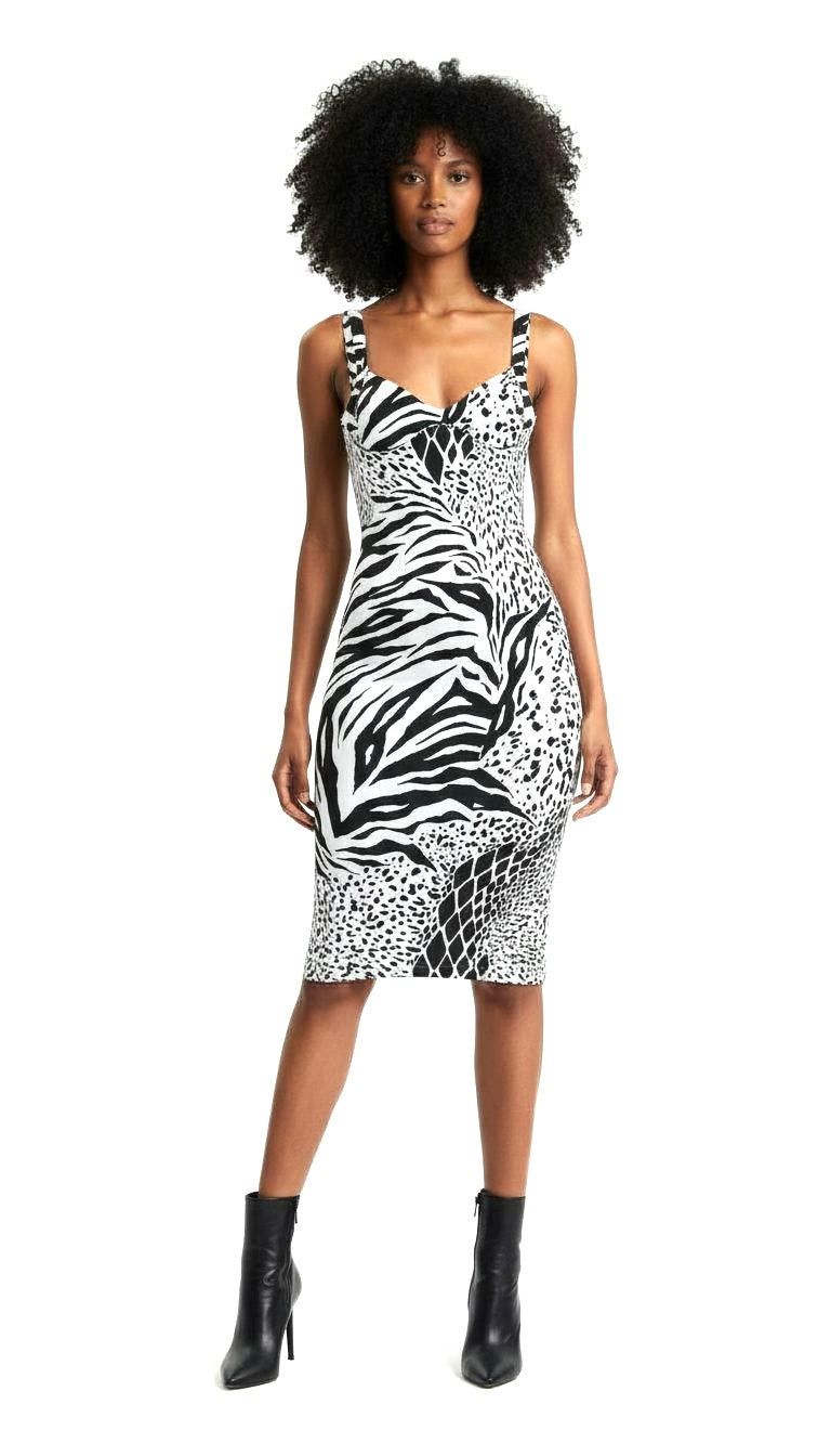 Zebra Geometric Bodycon Dress