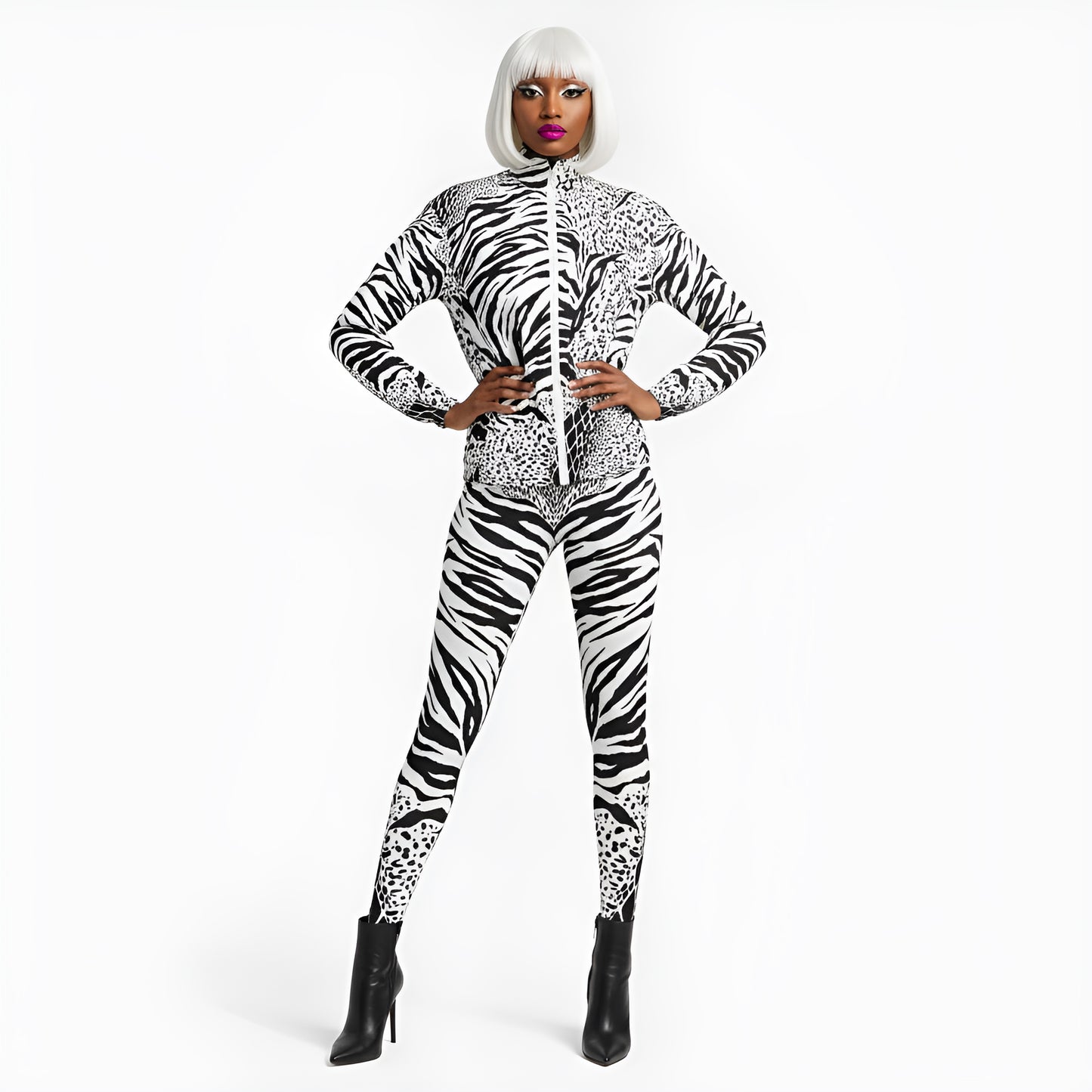 Zebra Geometric Fashion Jacket