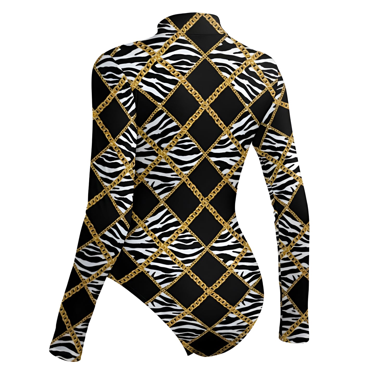Zebra Chains High Neck Bodysuit