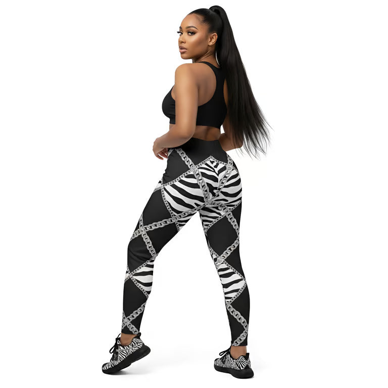 Zebra Chains High-Waist Joggers