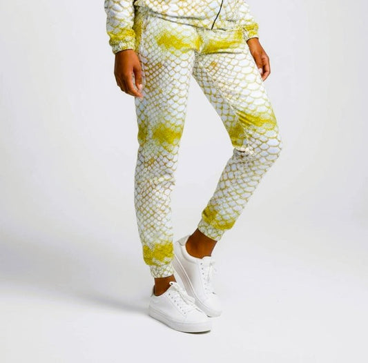 Gold White Shine Casual Joggers