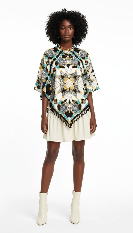 Geometric Fringed Cape