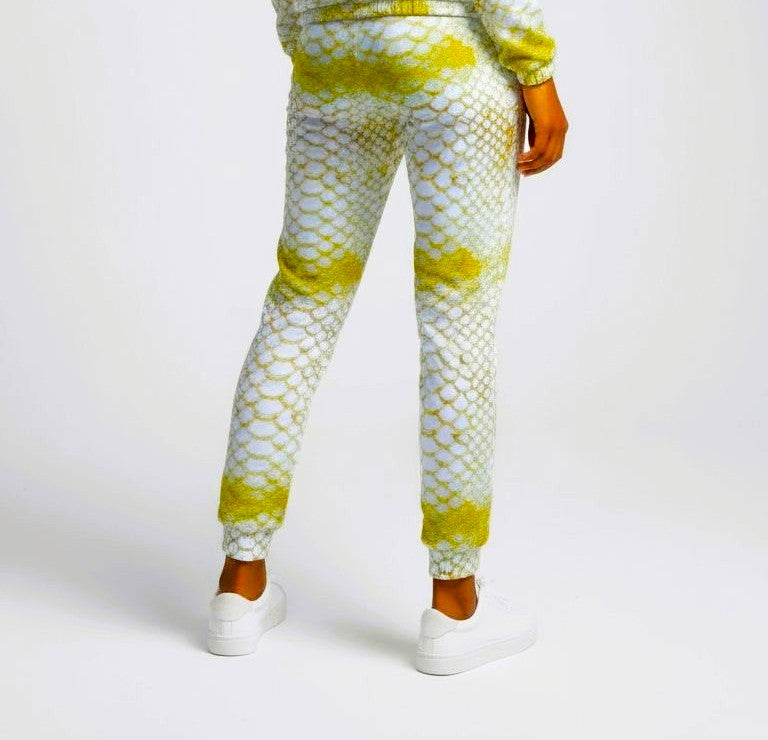 Gold White Shine Casual Joggers