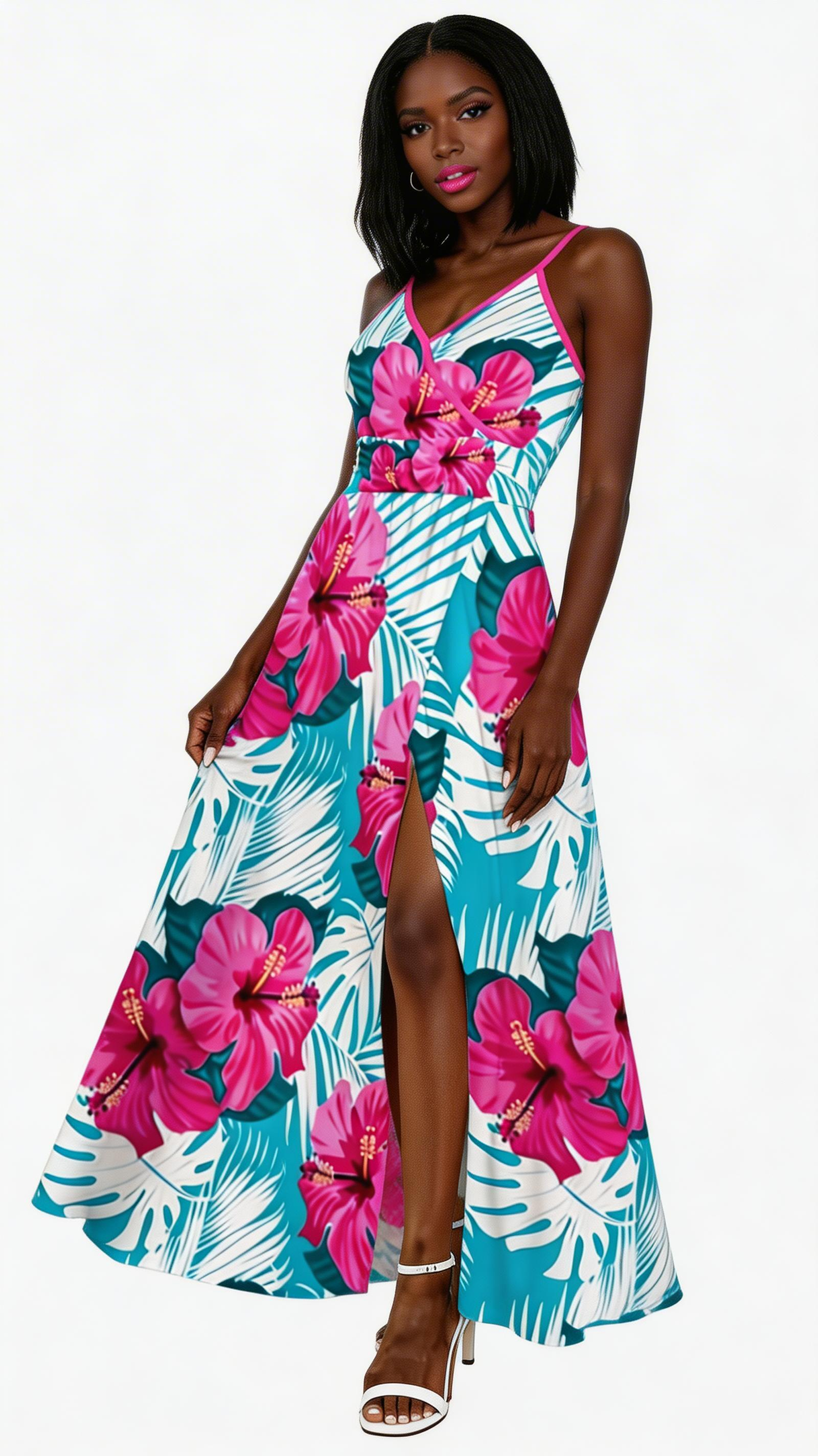 Maxi Tropical Floral Dress