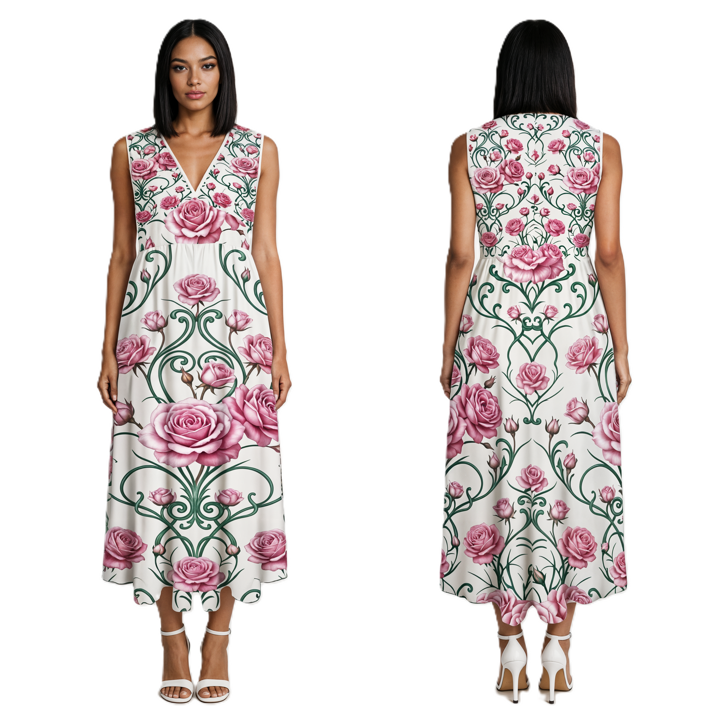 Floral Bloom High Waist Maxi Dress