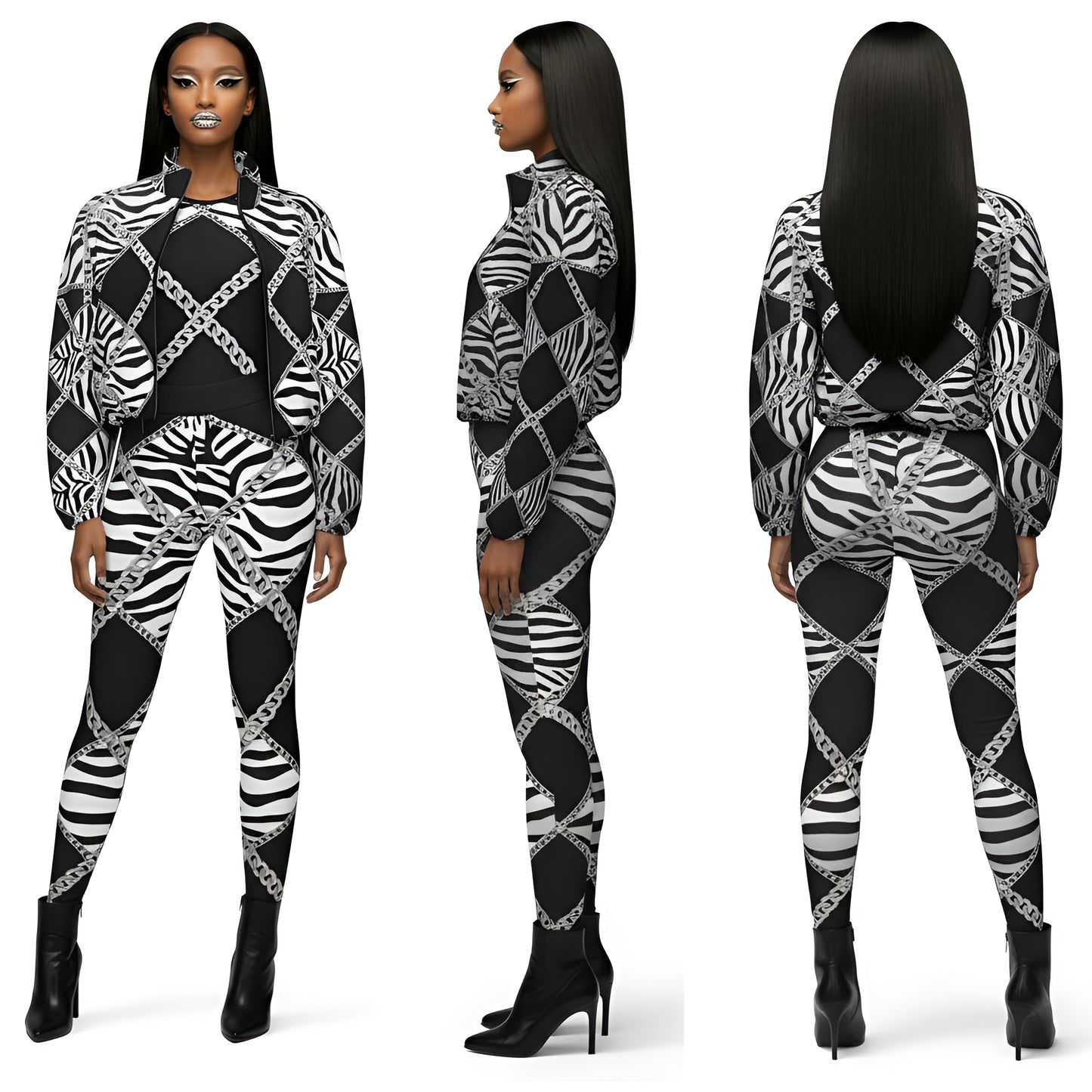 Zebra Chains Fleece Jacket